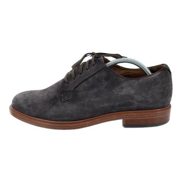 Vince Mens 10.5 Boerum Suede Graphite Grey Almond Toe Tie Dress Shoes main image 9